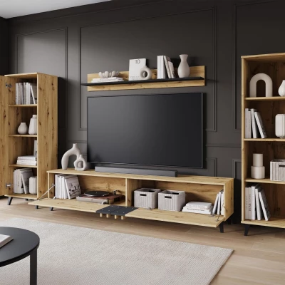 Stěna do obývacího pokoje POULSBO 1 - congo / černá grafitová