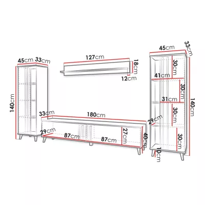 Stěna do obývacího pokoje POULSBO 1 - congo / černá grafitová