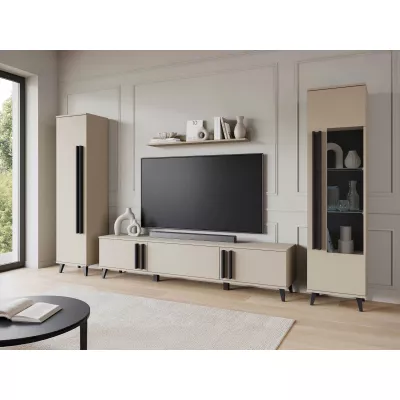 Stěna do obýváku POULSBO 2 - congo / černá grafitová