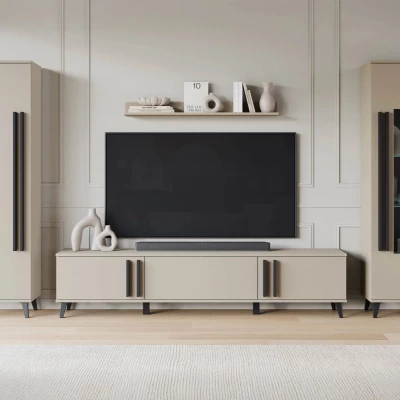 Stěna do obýváku POULSBO 2 - congo / černá grafitová