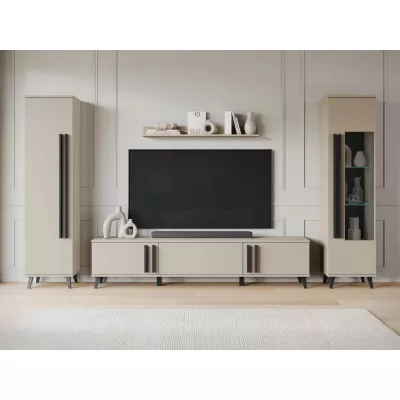 Stěna do obýváku POULSBO 2 - congo / černá grafitová