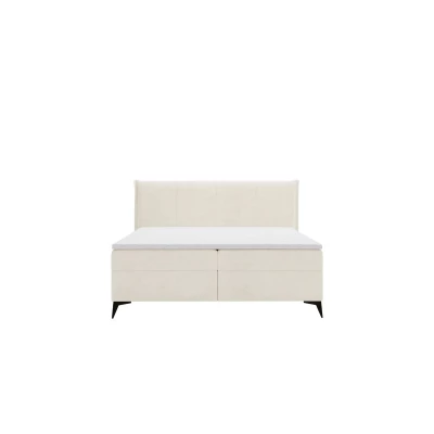 Čalouněná kontinentální postel 180x200 PASCO - špinavá bílá + topper ZDARMA