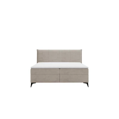 Čalouněná kontinentální postel 140x200 PASCO - béžovohnědá + topper ZDARMA