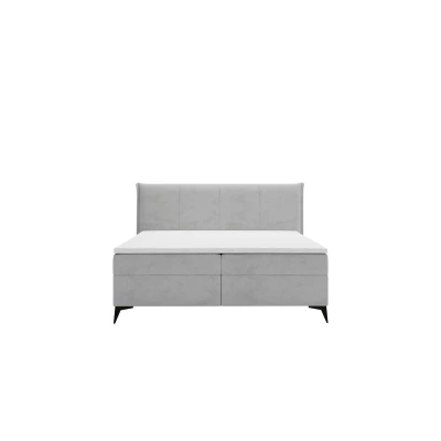 Čalouněná kontinentální postel 140x200 PASCO - světlá šedá + topper ZDARMA