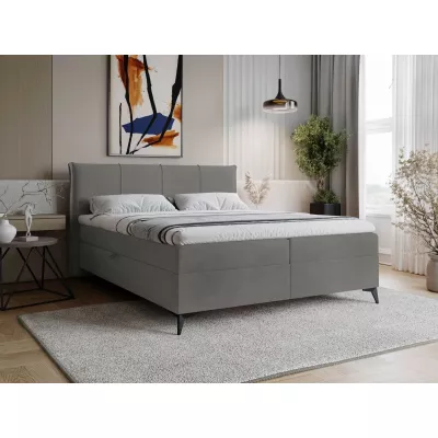 Čalouněná kontinentální postel 180x200 PASCO - tmavá šedá + topper ZDARMA