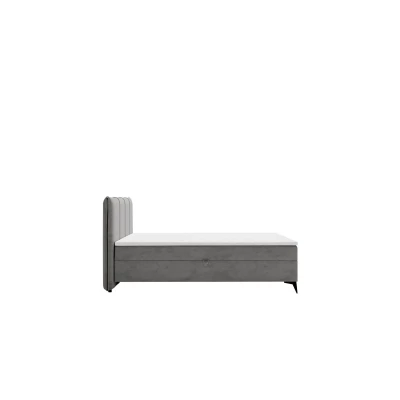 Čalouněná kontinentální postel 140x200 PASCO - tmavá šedá + topper ZDARMA