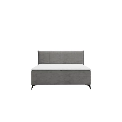 Čalouněná kontinentální postel 160x200 PASCO - tmavá šedá + topper ZDARMA