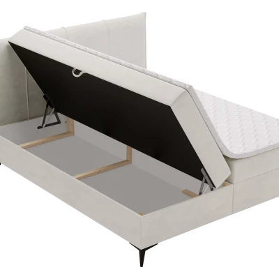 Čalouněná kontinentální postel 140x200 PASCO - tmavá šedá + topper ZDARMA