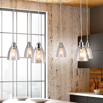 Moderní závěsný nastavitelný lustr VOICE - 6xE27, 40W, chromovaný