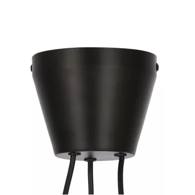 Moderní závěsný tříramenný lustr na lanku MORE - 3xE27, 40W, černý / zlatý