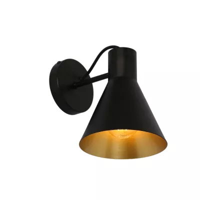 Moderní nástěnná lampa MORE - 1xE27, 40W, černá / zlatá