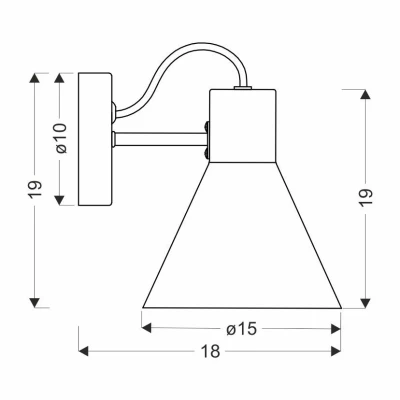 Moderní nástěnná lampa MORE - 1xE27, 40W, černá / zlatá