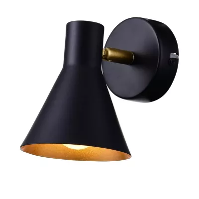 Nástěnné osvětlení v loftovém stylu LESS - 1xE14, 40W, černé / zlaté