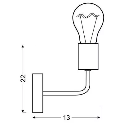 Nástěnné industriální svítidlo SPILL - 1xE27, 60W, černé / zlaté