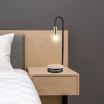 Stolní lampička ABI - 1xE14, 40W, černá / zlatá / hnědá