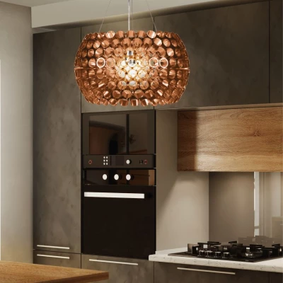 Designové závěsné osvětlení ABROS - 1xE27, 60W, kulaté, měděné