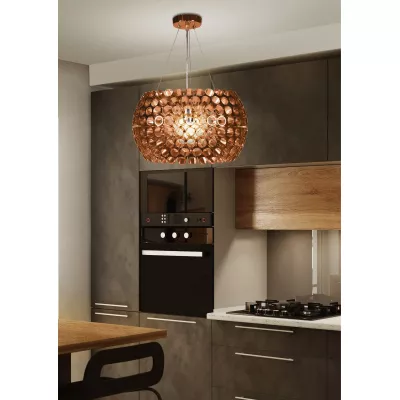 Designové závěsné osvětlení ABROS - 1xE27, 60W, kulaté, měděné