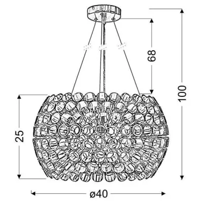 Designové závěsné osvětlení ABROS - 1xE27, 60W, kulaté, měděné
