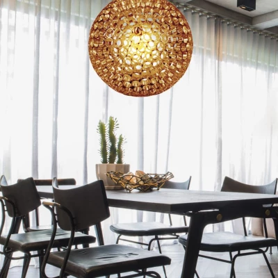 Designové závěsné osvětlení ABROS - 1xE27, 60W, koule, měděné