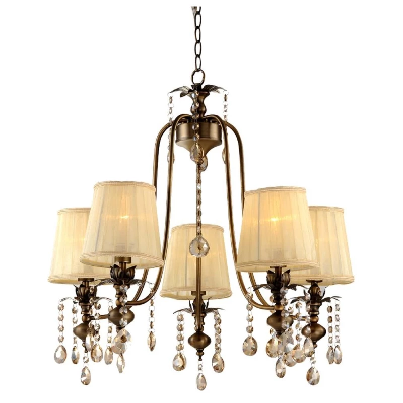 Závěsný pětiramenný lustr v klasickém stylu ADONIS - 5xE14, 40W, patina