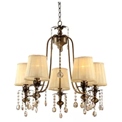 Závěsný pětiramenný lustr v klasickém stylu ADONIS - 5xE14, 40W, patina