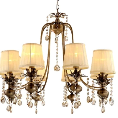 Závěsný osmiramenný lustr v klasickém stylu ADONIS - 8xE14, 40W, patina