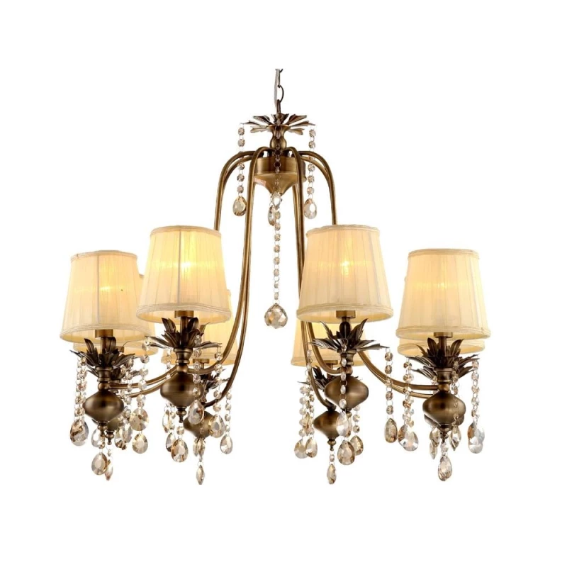 Závěsný osmiramenný lustr v klasickém stylu ADONIS - 8xE14, 40W, patina