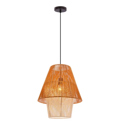 Závěsné osvětlení AFRICA - 1xE27, 40W, 40cm, kulaté, černé / béžové / bílé