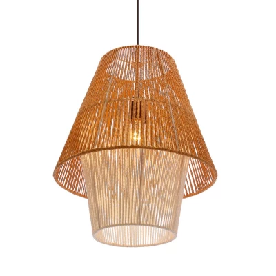 Závěsné osvětlení AFRICA - 1xE27, 40W, 40cm, kulaté, černé / béžové / bílé