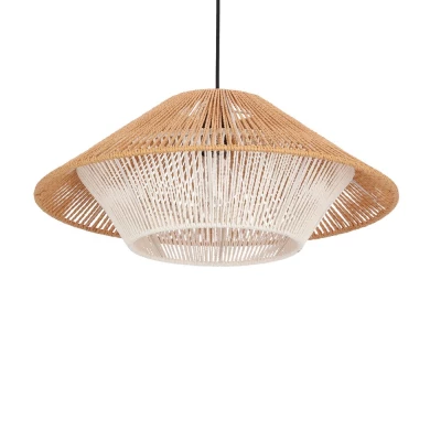 Závěsné osvětlení AFRICA - 1xE27, 40W, 50cm, kulaté, černé / béžové / bílé