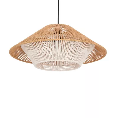 Závěsné osvětlení AFRICA - 1xE27, 40W, 50cm, kulaté, černé / béžové / bílé