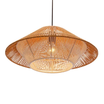 Závěsné osvětlení AFRICA - 1xE27, 40W, 50cm, kulaté, černé / béžové / bílé