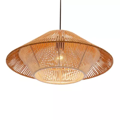 Závěsné osvětlení AFRICA - 1xE27, 40W, 50cm, kulaté, černé / béžové / bílé