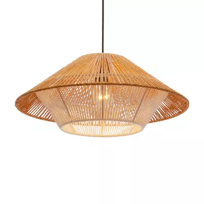 Závěsné osvětlení AFRICA - 1xE27, 40W, 50cm, kulaté, černé / béžové / bílé