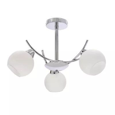 Moderní závěsné tříramenné osvětlení AMOS - 3xE27, 40W, chromované / bílé