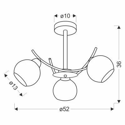 Moderní závěsné tříramenné osvětlení AMOS - 3xE27, 40W, chromované / bílé