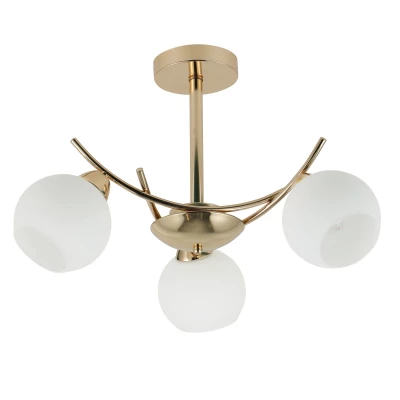 Moderní závěsné tříramenné osvětlení AMOS - 3xE27, 40W, zlaté / bílé