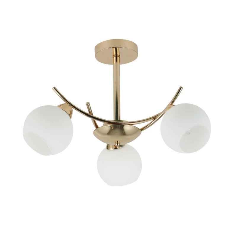 Moderní závěsné tříramenné osvětlení AMOS - 3xE27, 40W, zlaté / bílé