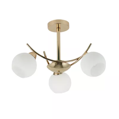 Moderní závěsné tříramenné osvětlení AMOS - 3xE27, 40W, zlaté / bílé