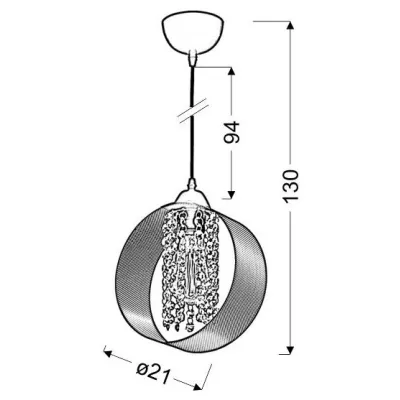 Designové závěsné osvětlení ANDARO - 1xE27, 40W, kávové / černé