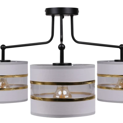 Závěsné moderní osvětlení ANDY - 3xE27, 40W, zlaté / čiré / šedé