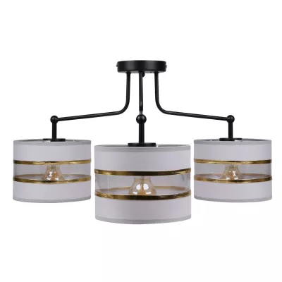 Závěsné moderní osvětlení ANDY - 3xE27, 40W, zlaté / čiré / šedé