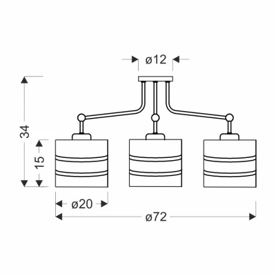 Závěsné moderní osvětlení ANDY - 3xE27, 40W, zlaté / čiré / šedé