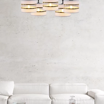 Závěsné moderní osvětlení ANDY - 5xE27, 40W, zlaté / čiré / černé