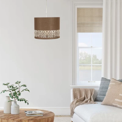 Závěsný moderní lustr ARABESCA - 1xE27, 60W, hnědý