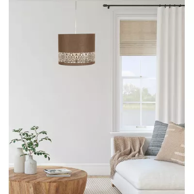 Závěsný moderní lustr ARABESCA - 1xE27, 60W, hnědý