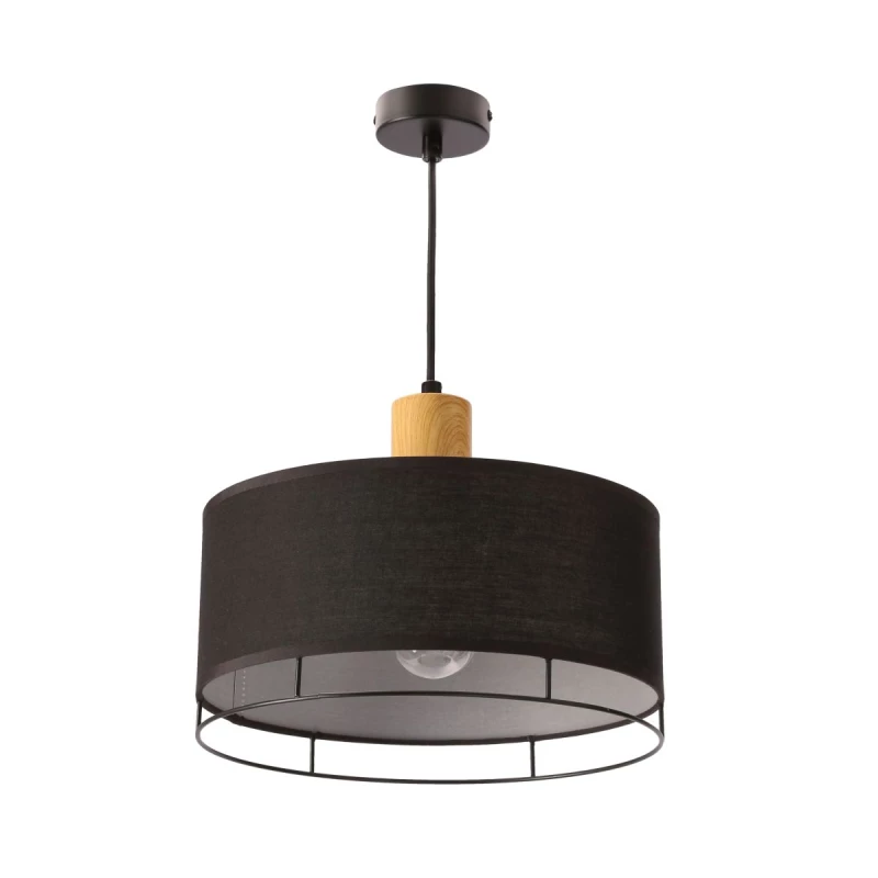 Závěsné kulaté osvětlení ARDI - 1xE27, 40W, černé / hnědé