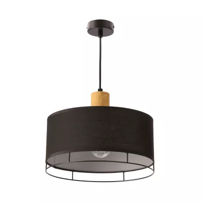 Závěsné kulaté osvětlení ARDI - 1xE27, 40W, černé / hnědé