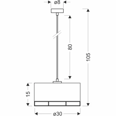 Závěsné kulaté osvětlení ARDI - 1xE27, 40W, černé / hnědé