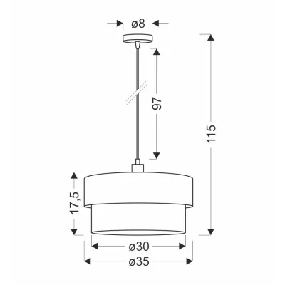 Závěsné kulaté osvětlení AREZZO - 1xE27, 60W, černé / olivové